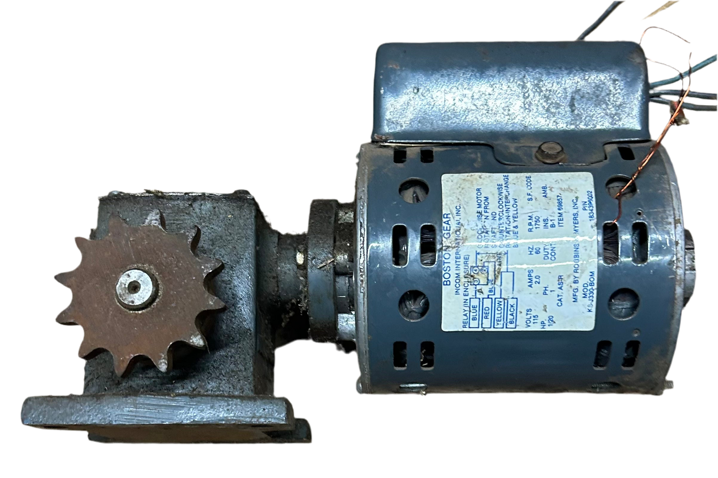 U168 - 1/20 HP 1725RPM 115V Gear Motor