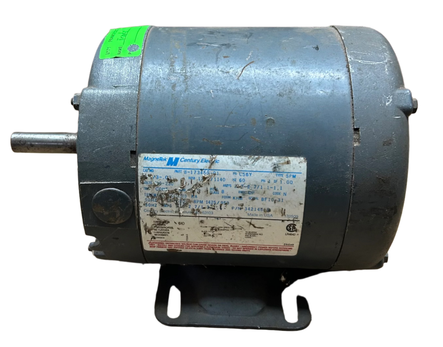 U171 - 1/3 HP 1725RPM 208-230V Magnetek DP