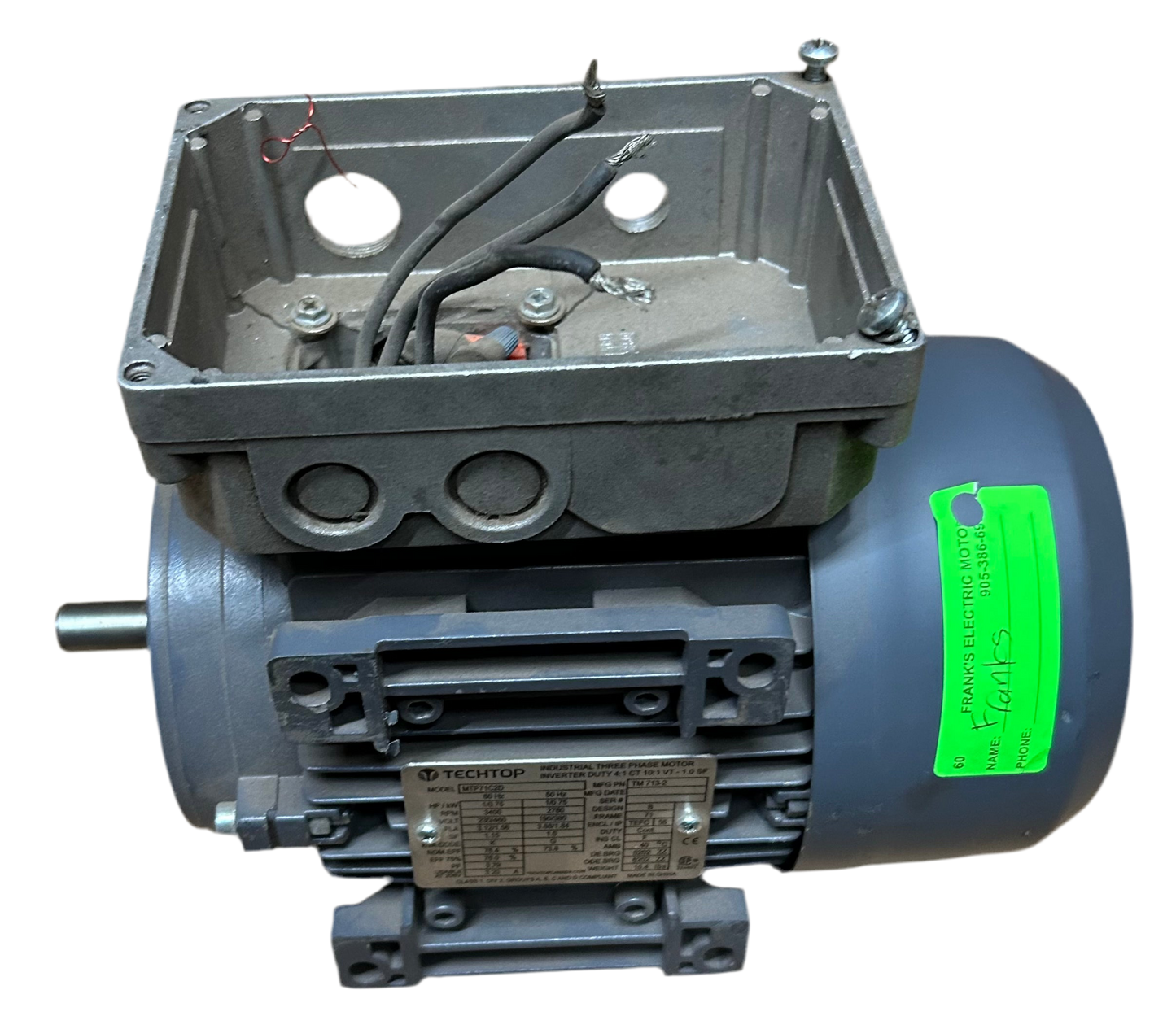 U60 - 1 HP 3400RPM 230/460V Tech Top TEFC Metric