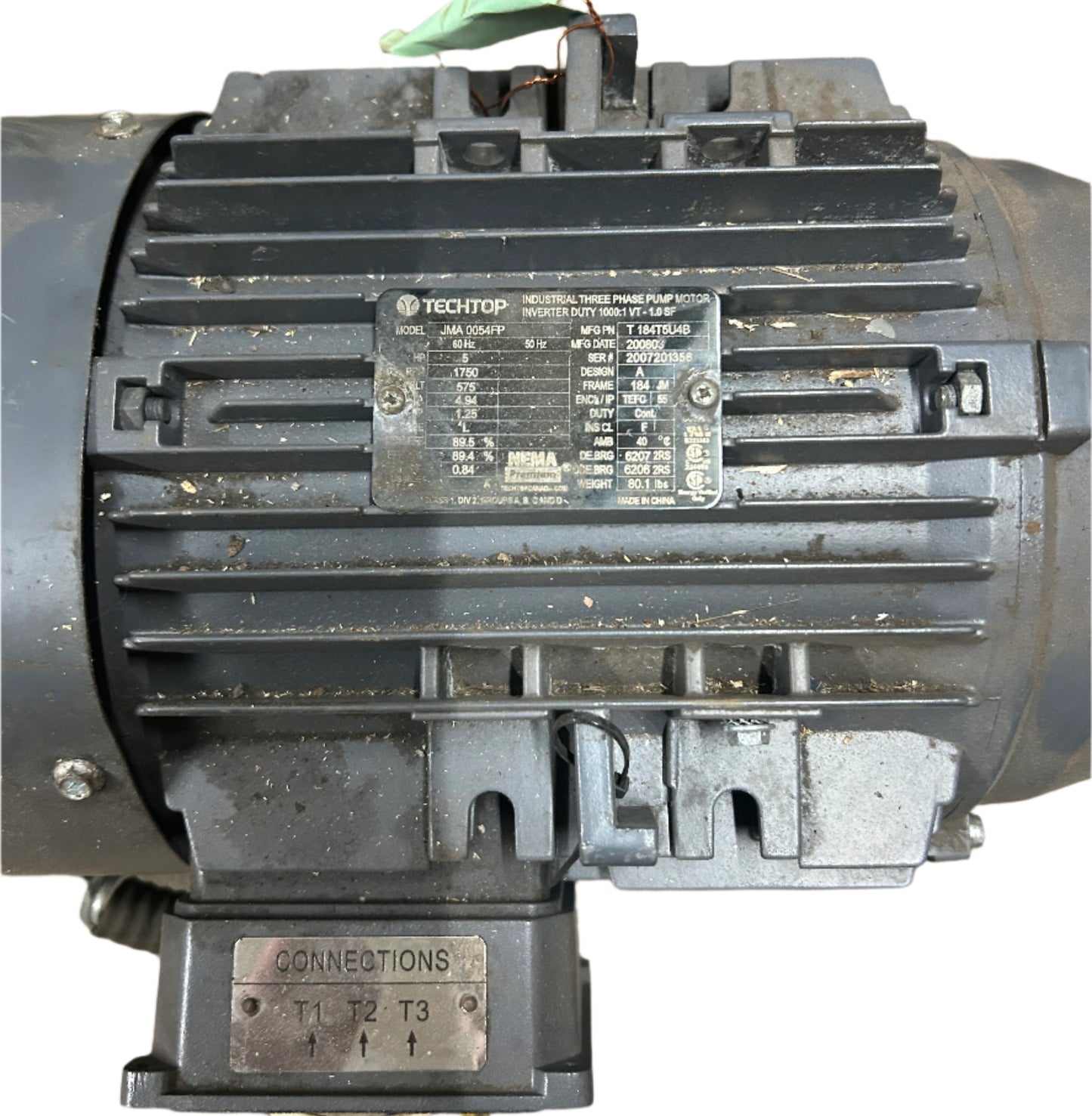 U255 - 5 HP 1750RPM 575V TEchTop TEFC Motor