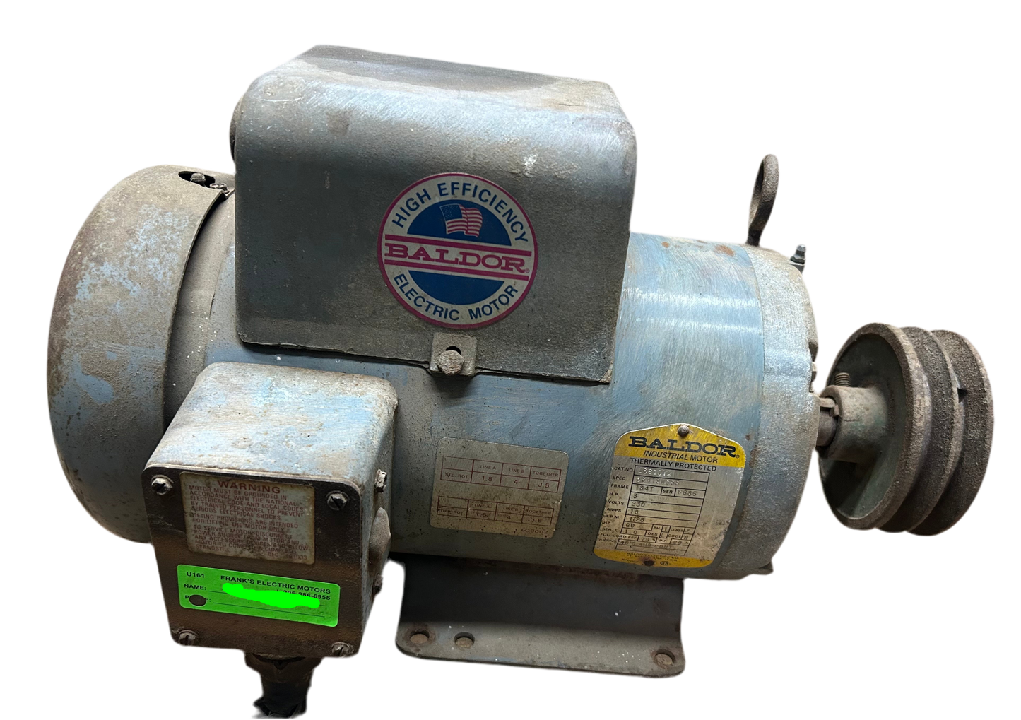 U161 - 3 HP 1725RPM 230V Baldor TEFC