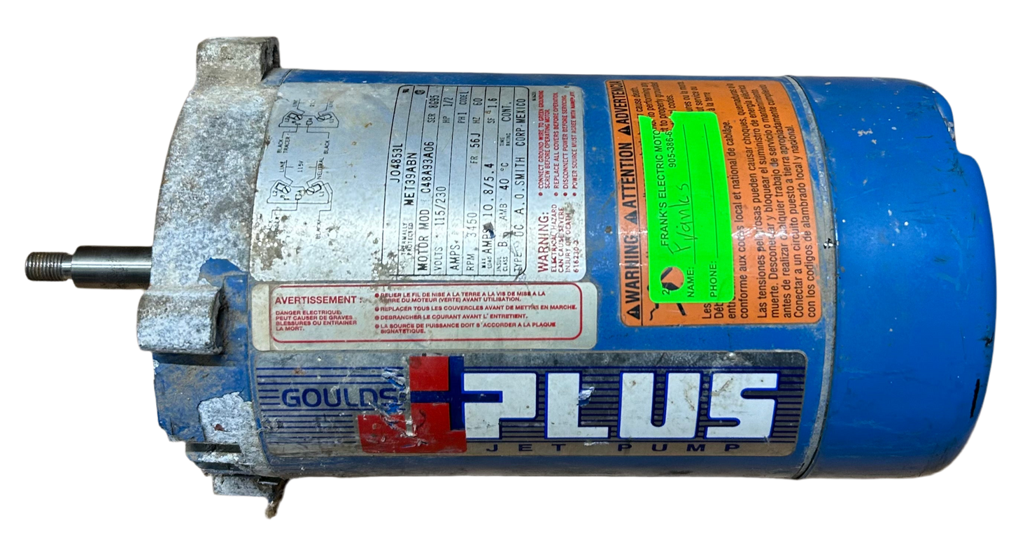 U210 - 1/2 HP 3430RPM 115/230V Goulds ODP Pump Motor
