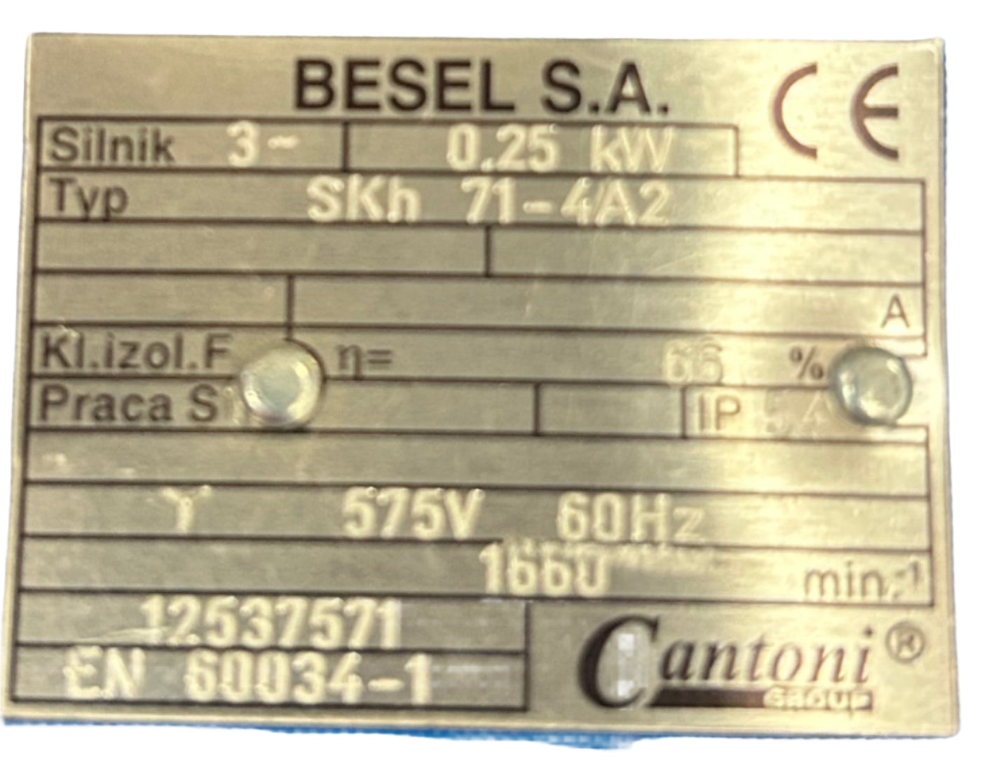 U179 - 1/4 HP 575V Besel TEFC