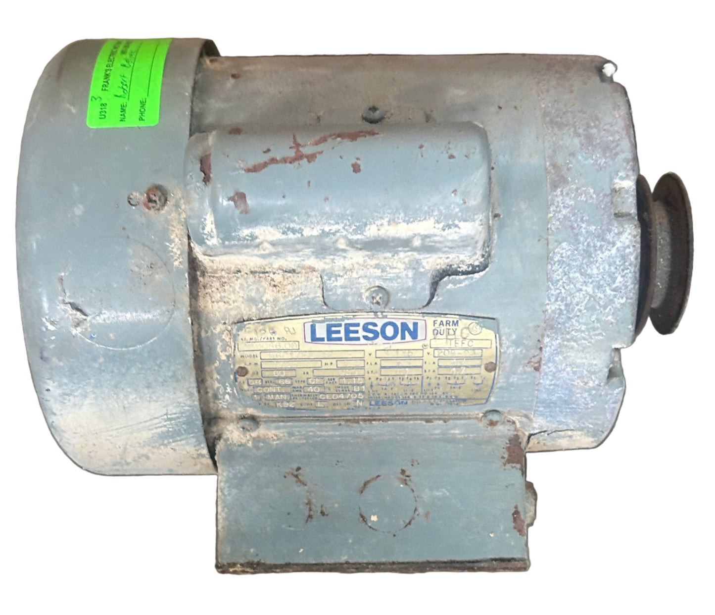 U315 - 1/2 HP 1725RPM 115/208-230V Leeson TEFC