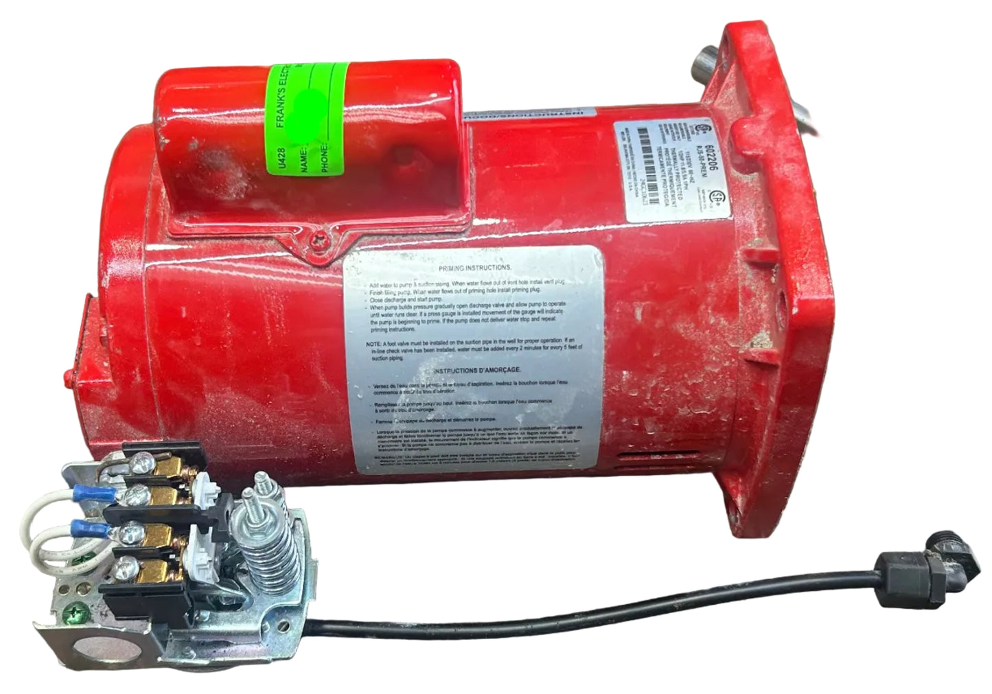 U428 - 1/2HP 115/230V 11.8/5.9AMPS