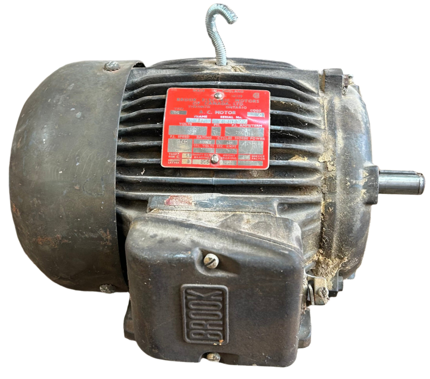 U280 - 2 HP 1740RPM 550V Brook Electric TEFC Motor