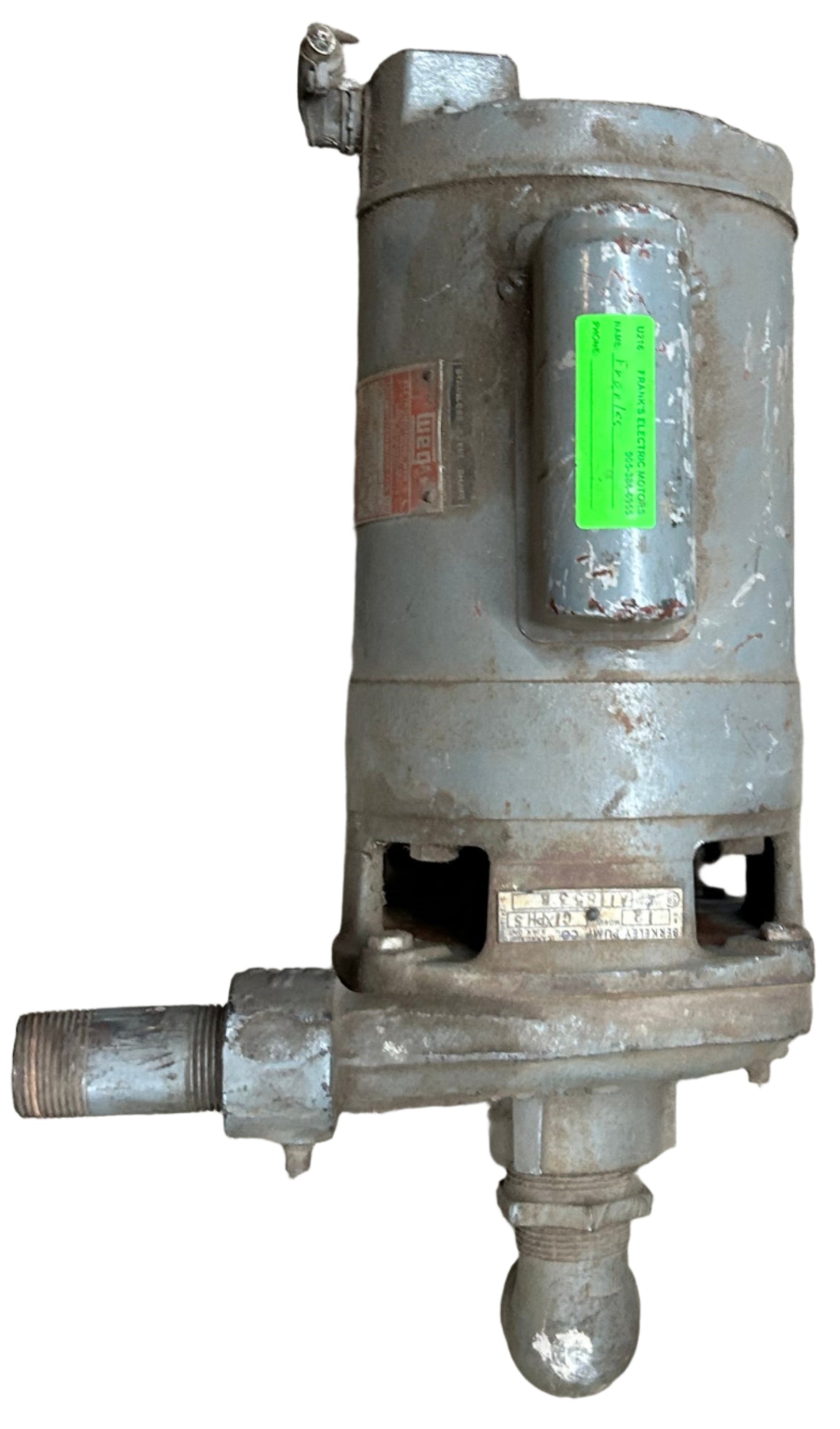 U216 - 1 HP 3520RPM 115/208-230V WEG DP Motor