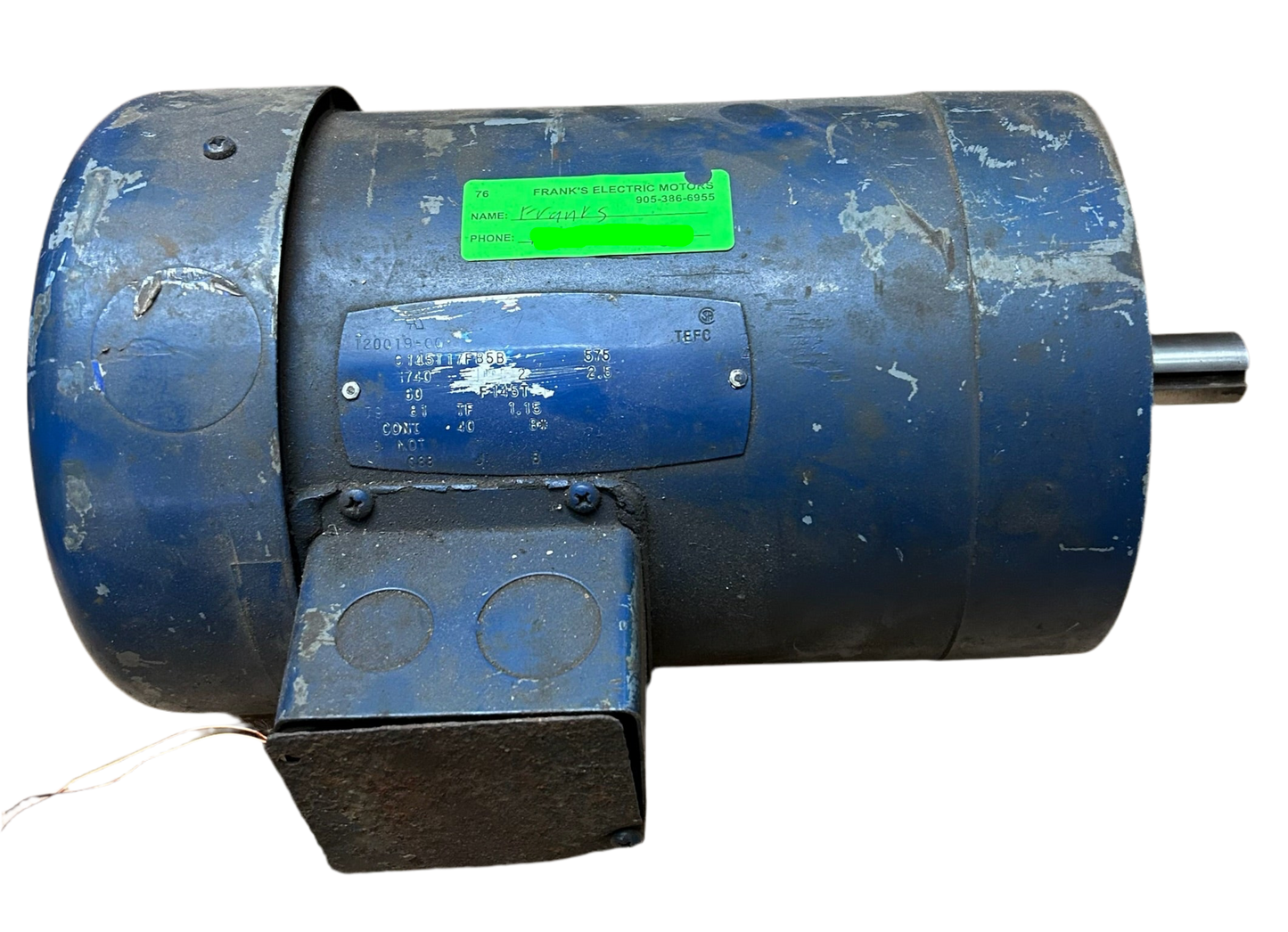 U76 - 2 HP 1740RPM 575V Leeson TEFC