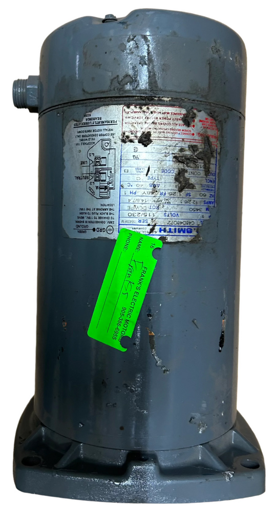 U16 - 1 HP 3450RPM 115/230V A.O. Smith ODP Pump Motor