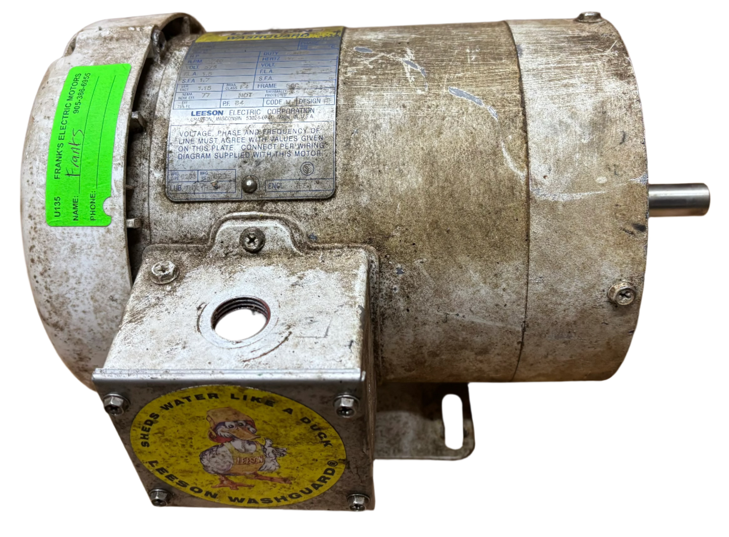 U135 - 1 HP 1740RPM 575V Leeson TEFC