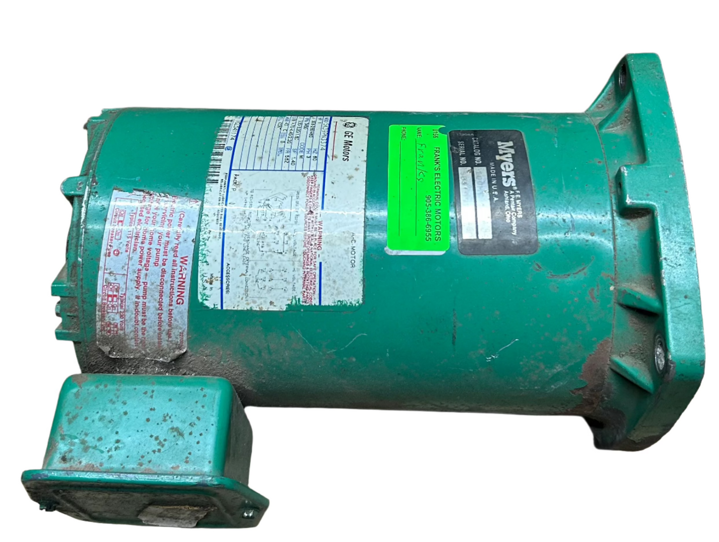 U156 - 1 HP 3450RPM 208-230/460V Myers Pump Motor