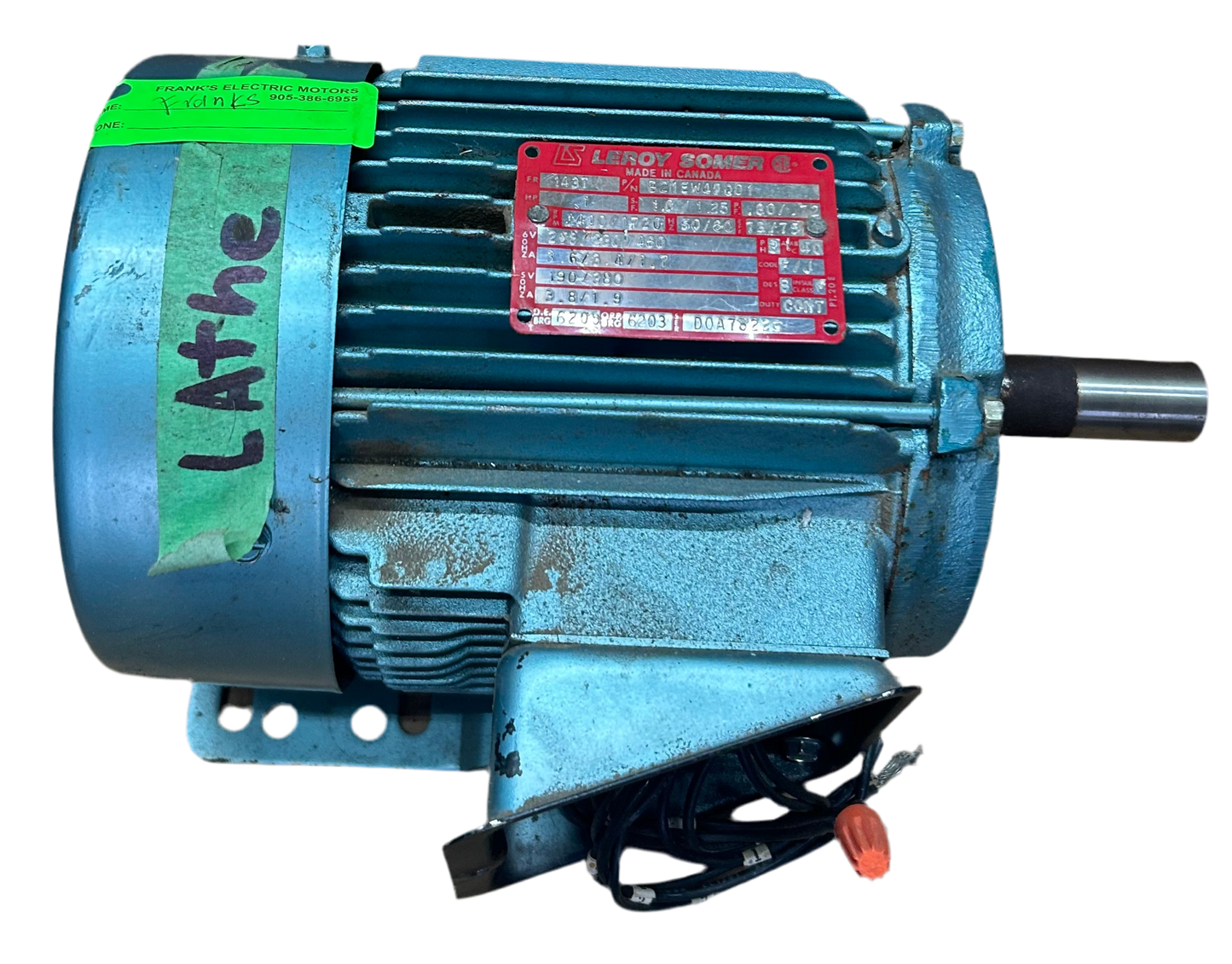 U150 - 1 HP 1720RPM 208-230/460V Leroy Somer TEFC