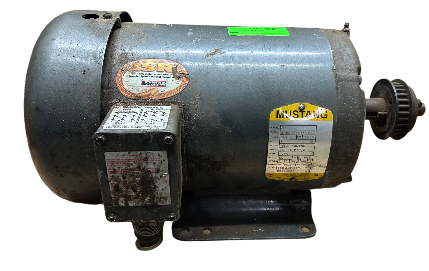 U159 - 5 HP 1725RPM 208-230/460V Baldor TEFC