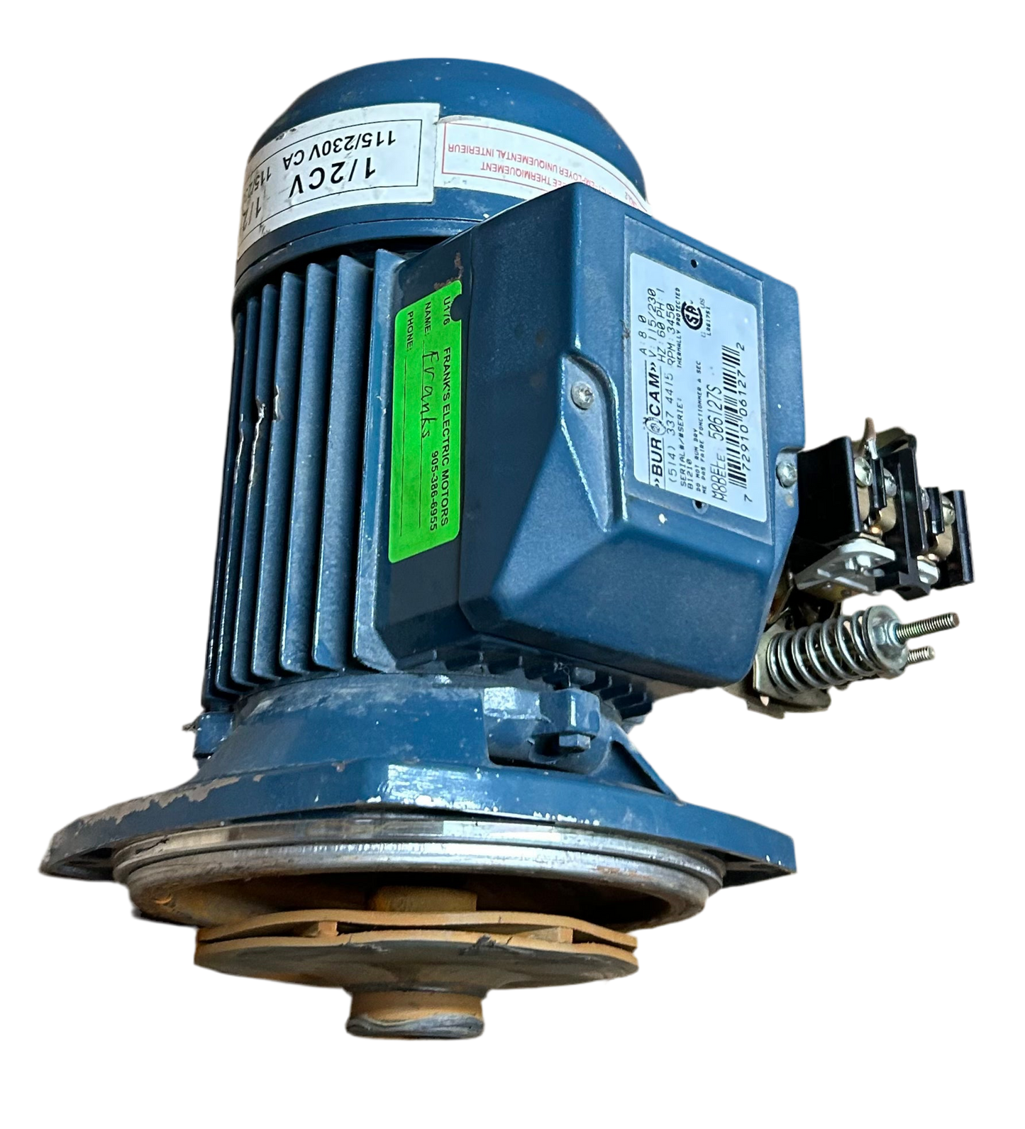 U176 - 1/2 HP 3450RPM 115/230V Burcam  Pump Motor