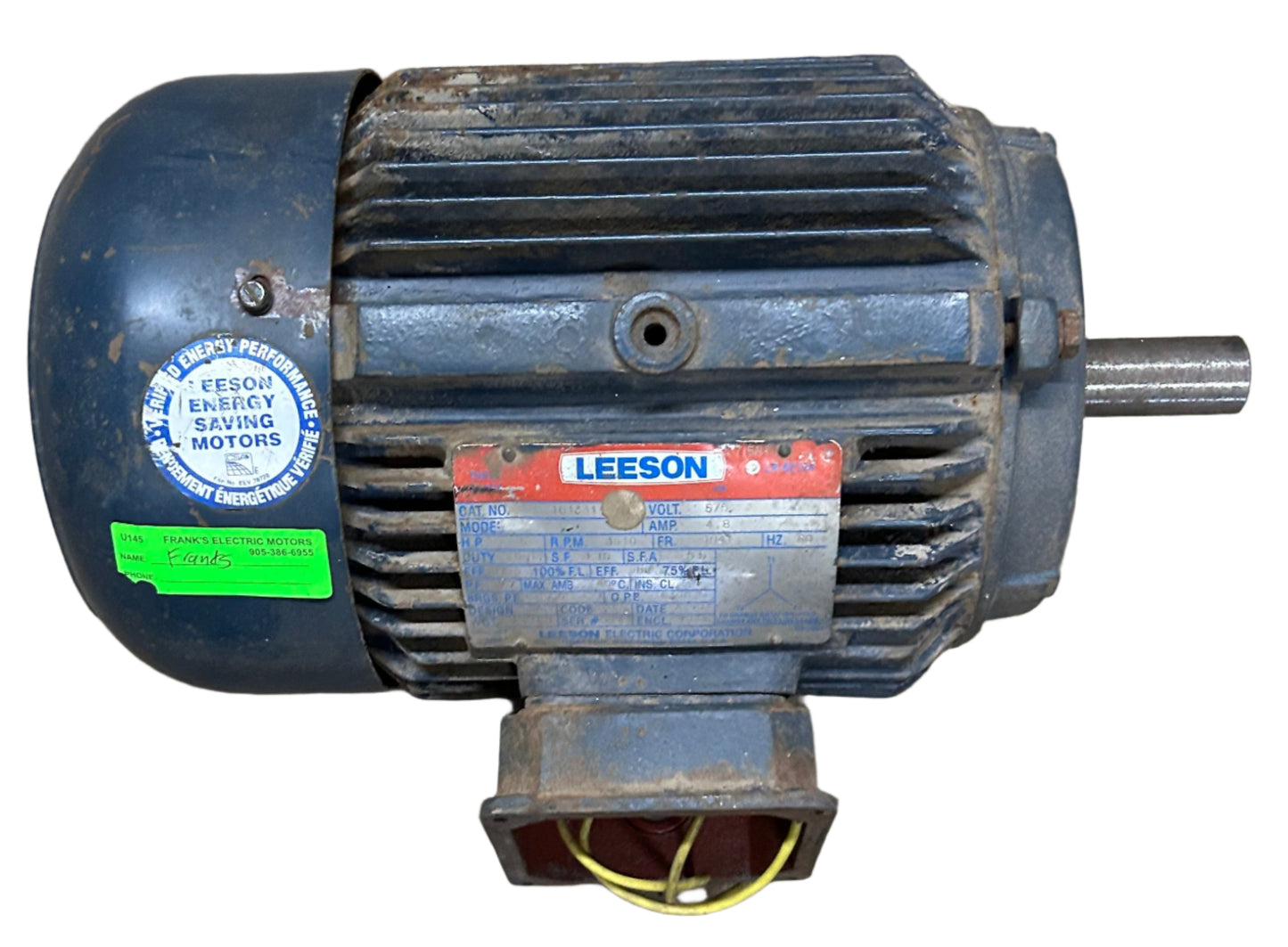 U145 - 5 HP 3510RPM 575V Leeson TEFC Motor