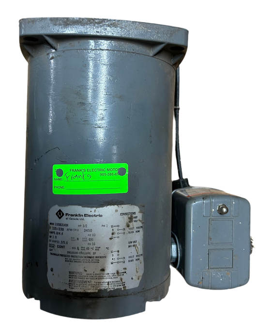 U30 - 1/2 HP 3450RPM 115/230V Franklin ODP Pump Motor