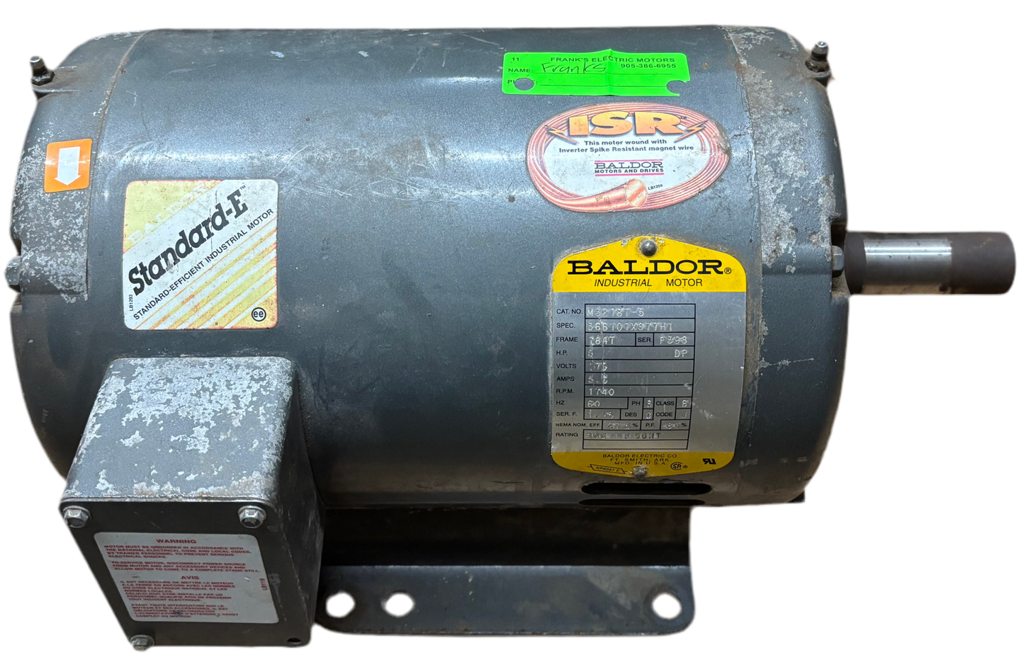 U11 - 5 HP 1740RPM 575V Baldor TEAO