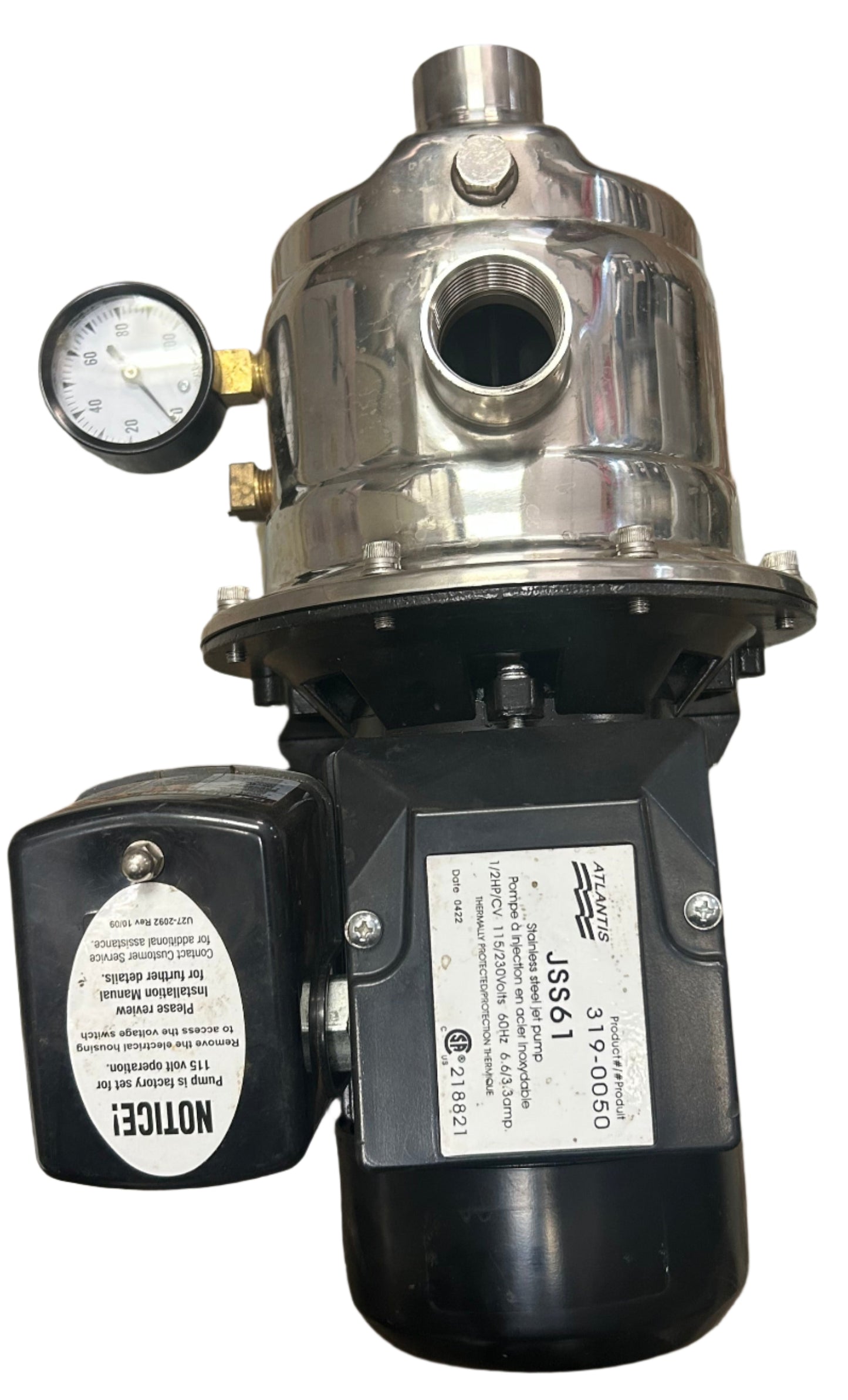 U___ - 1/42HP ____RPM 115/230V Atlantis  Pump