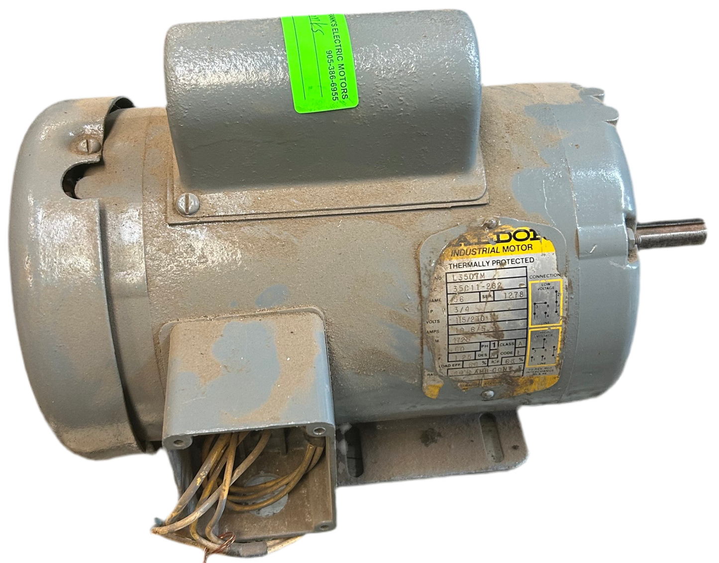 U225 - 3/4 HP 1725RPM 115/230V Baldor TEFC