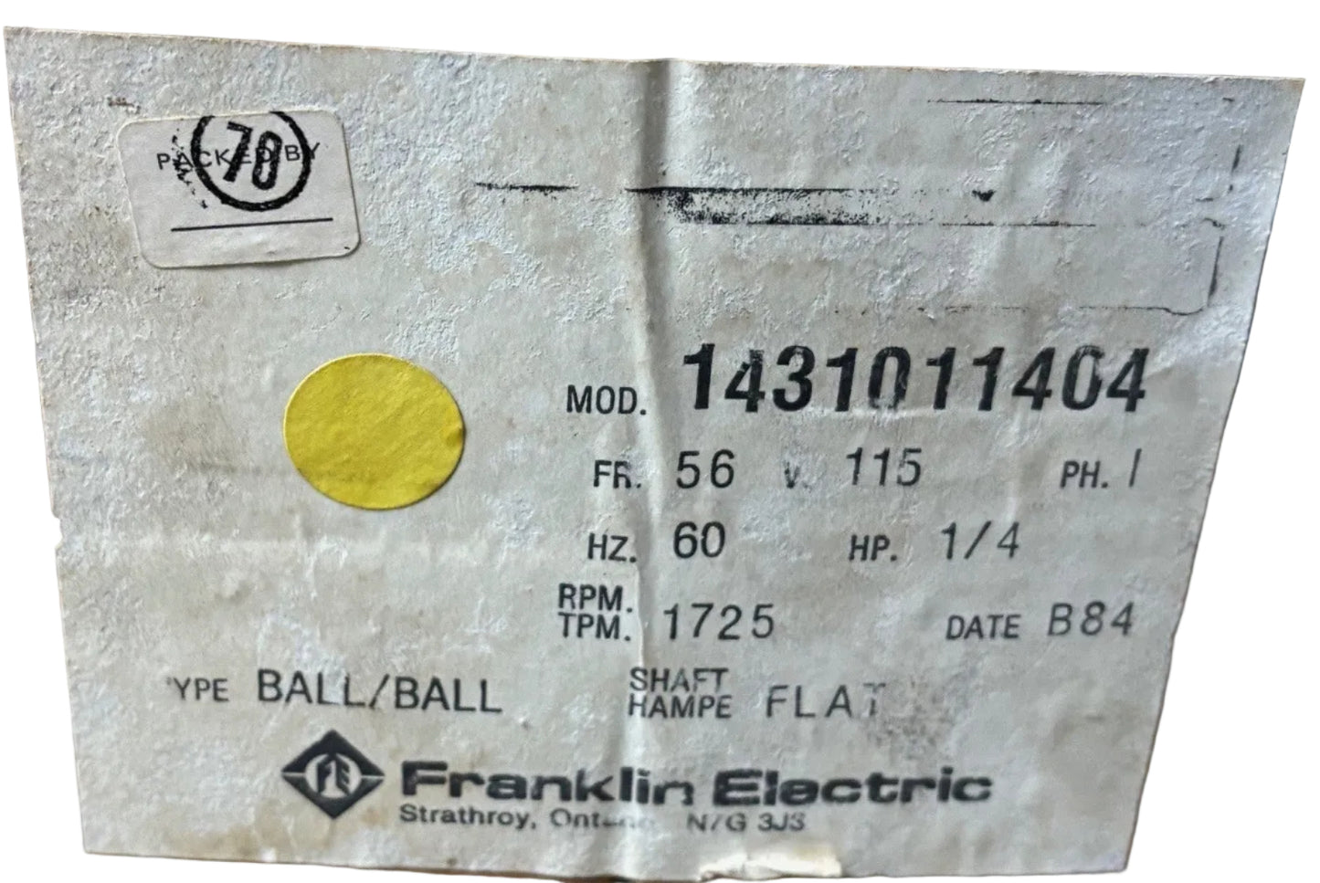 U419 - 1/4HP  115V  5.3AMPS