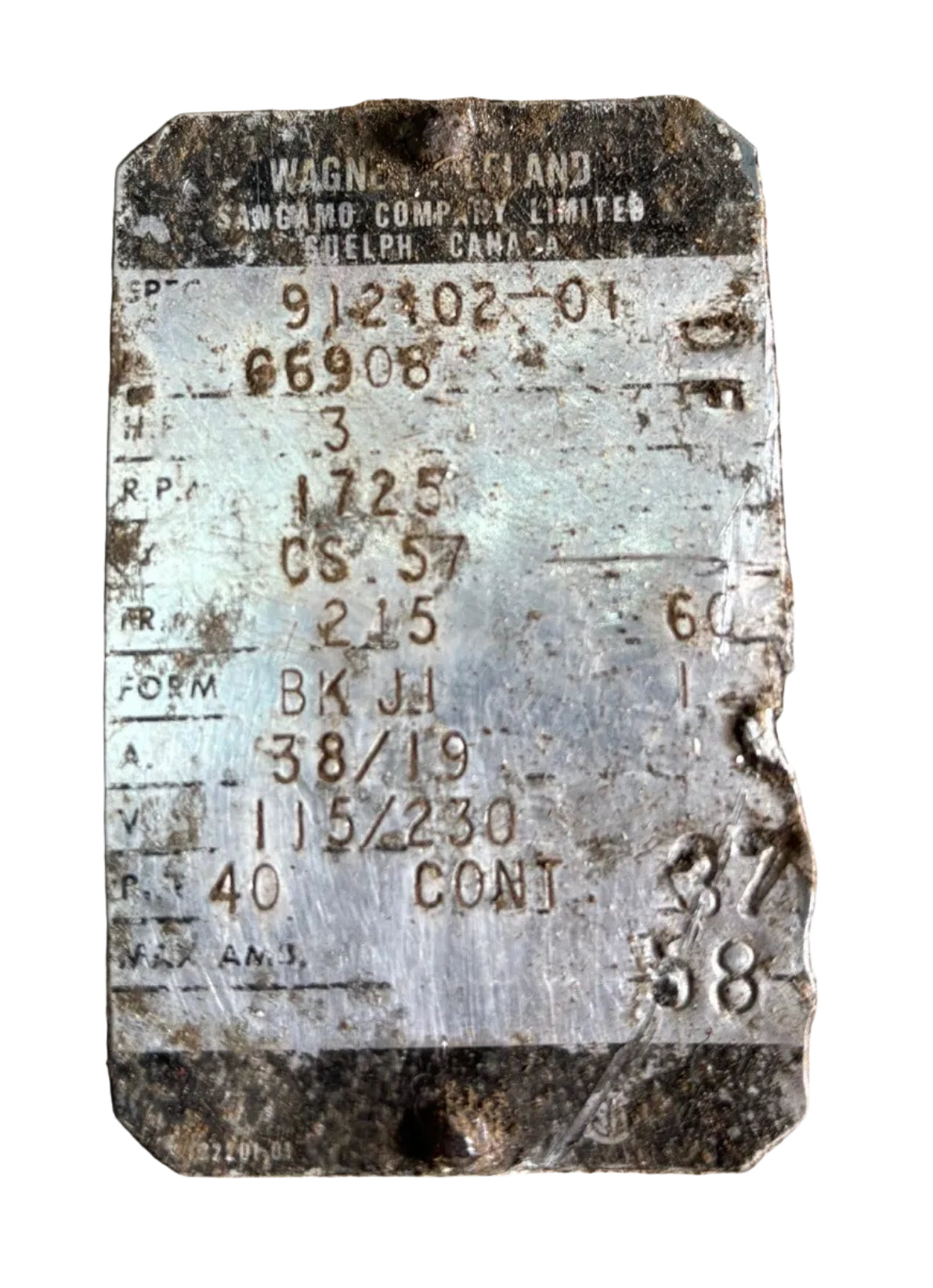 U334 - 3HP  115/230V  38/19AMPS