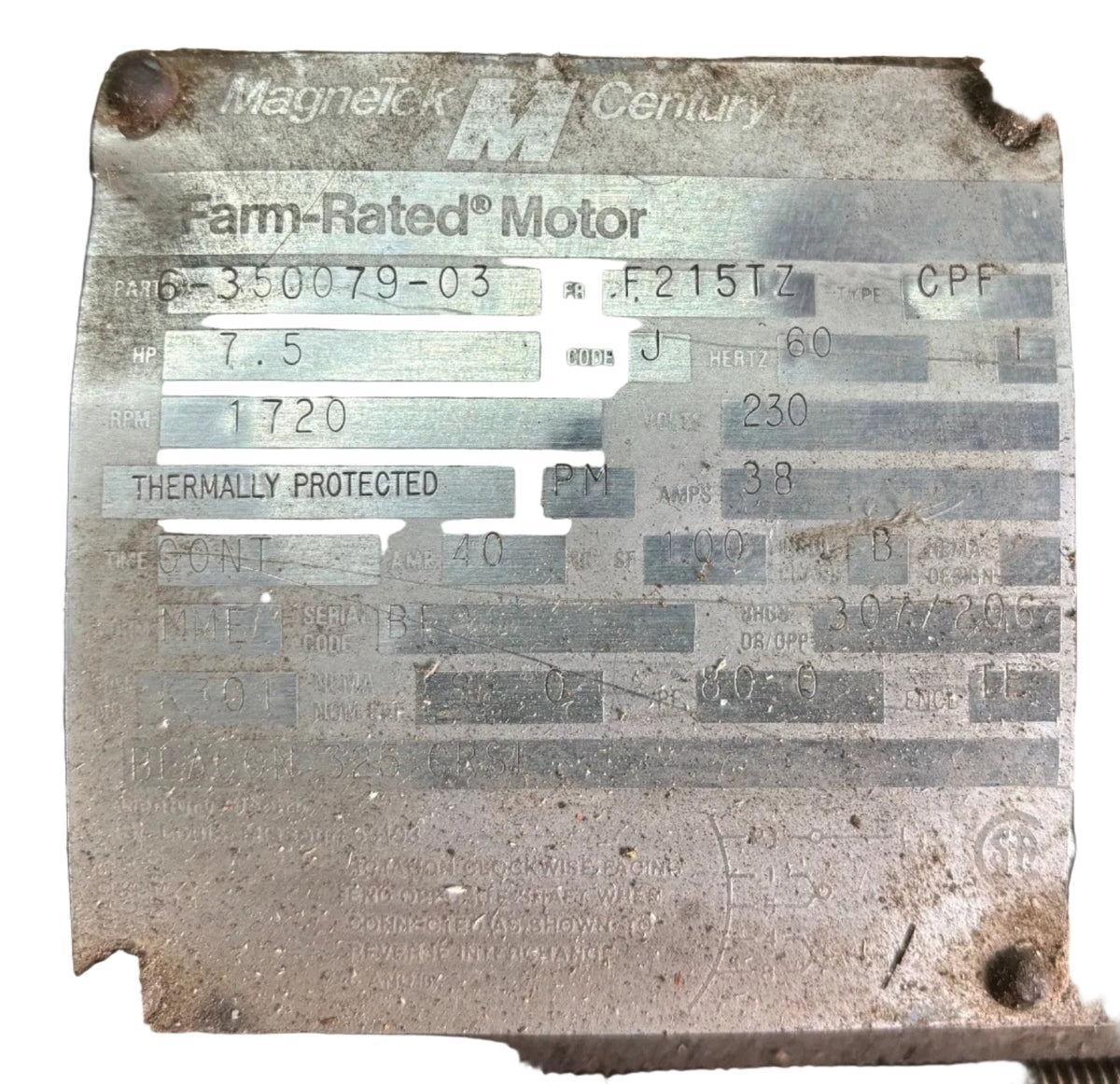 U339 - 7 1/2HP  230V  38AMPS