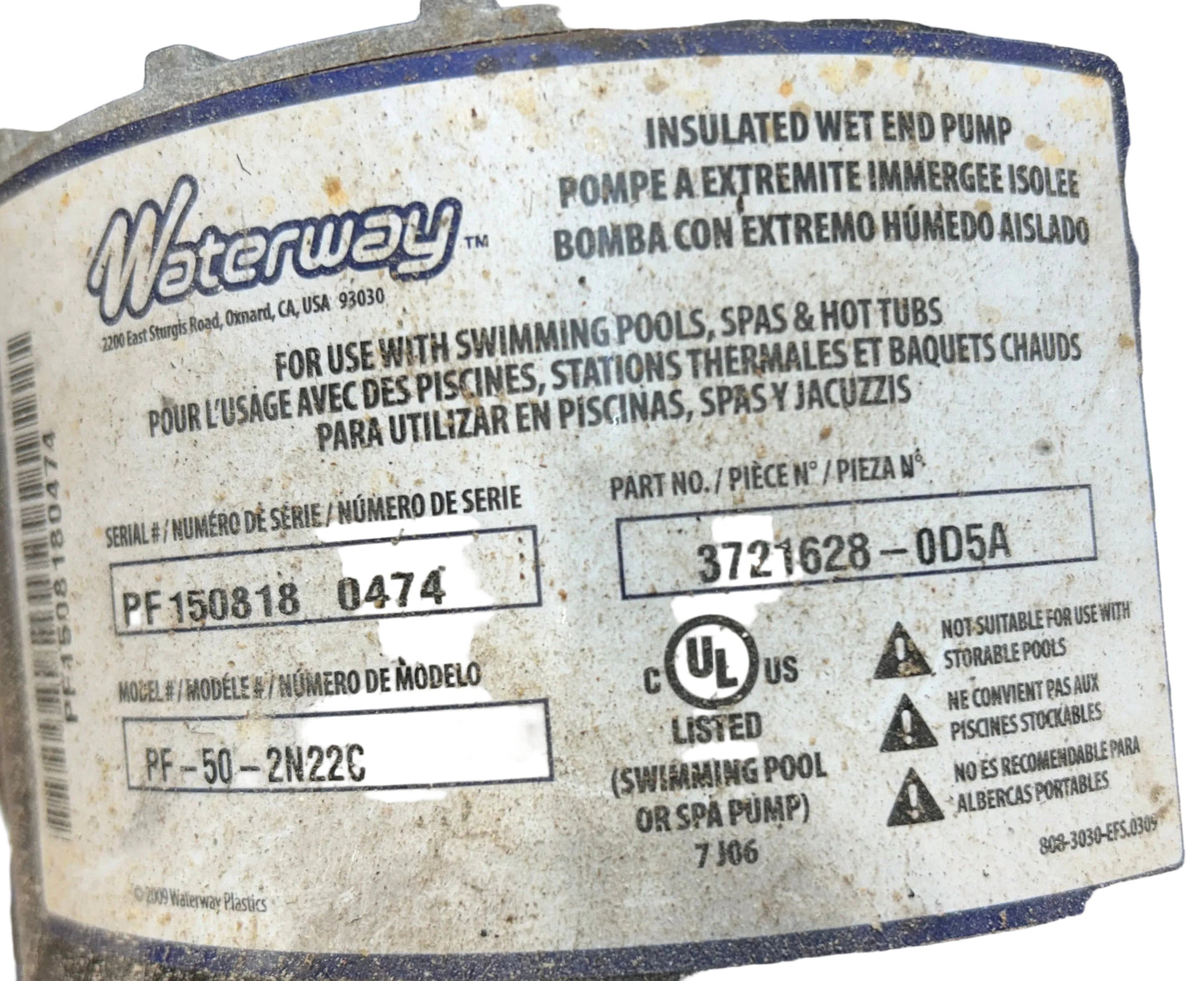 U429 - 4HP 230V  12.0/4.4AMPS  Hot Tub Pump