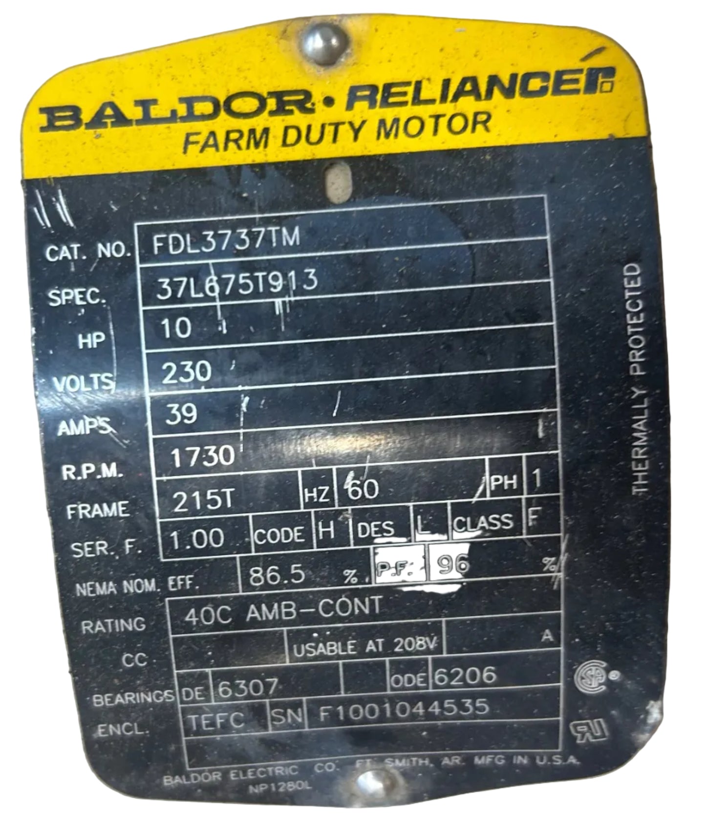U430 - 10HP  230V  39AMPS