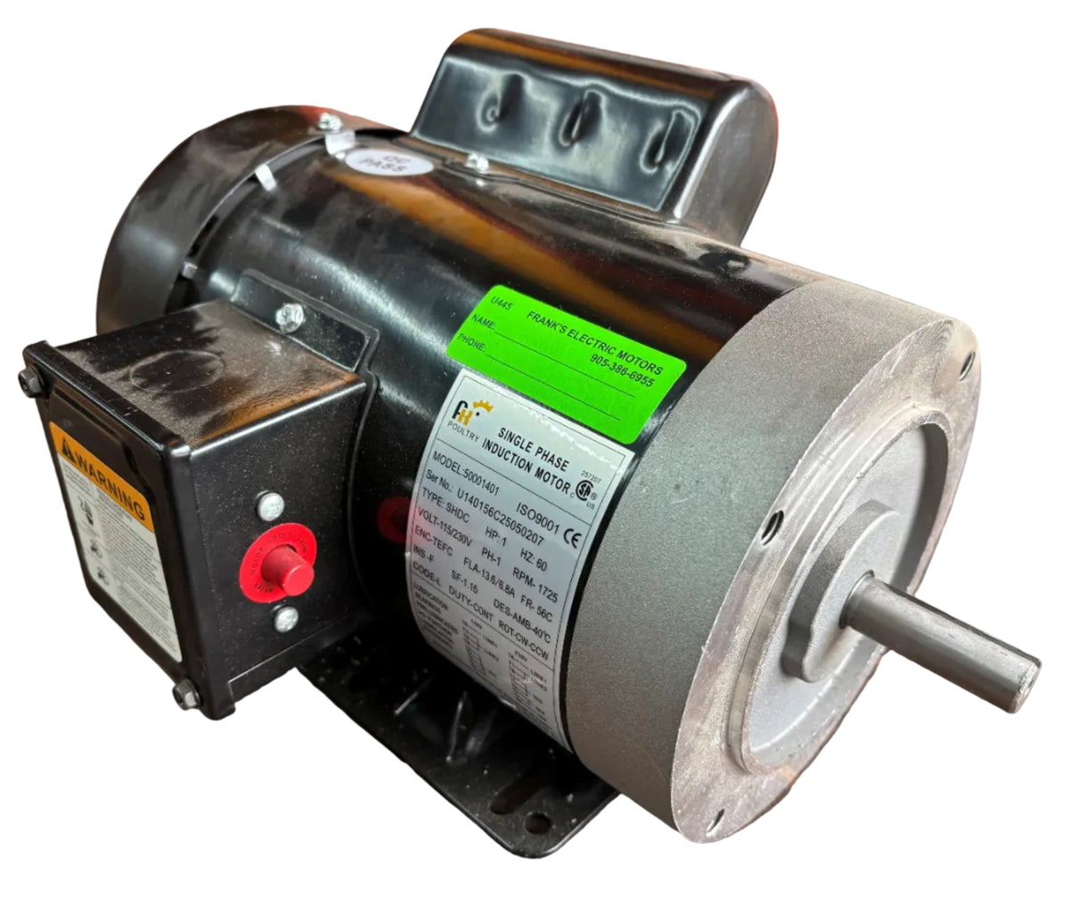 U445 - 1HP  115/230V  13.6/6.8AMP