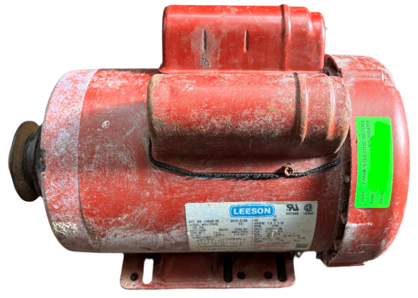 U243 - 1-1/2 HP 1725 RPM 115/208-230V Leeson TEFC