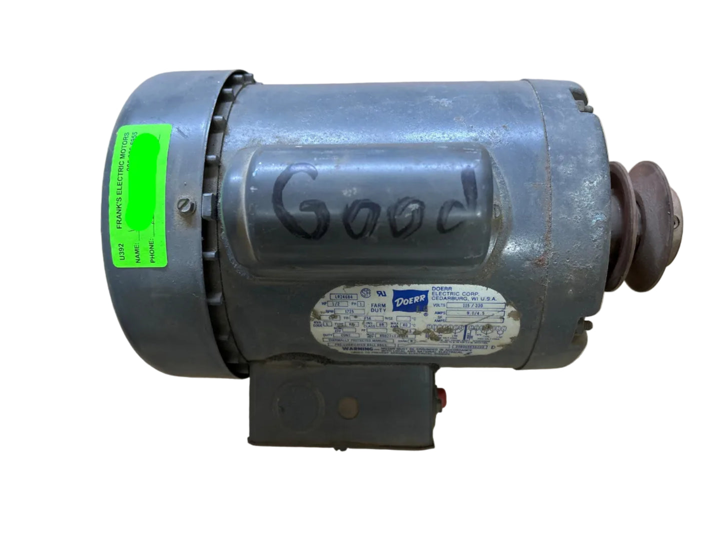 U392 - 1/2HP  115/230V  9.0/4.5AMPS