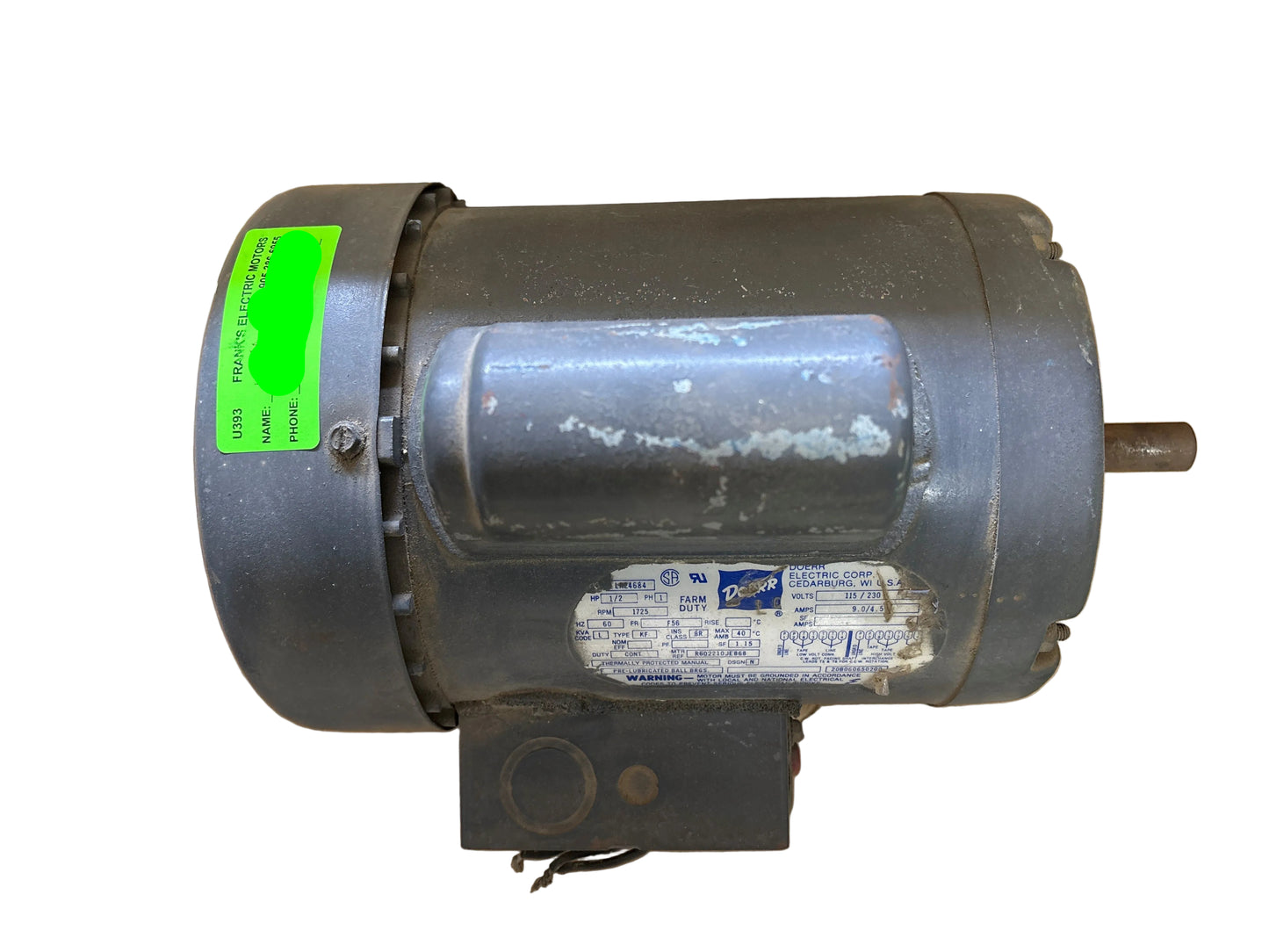 U393 - 1/2HP  115/230V  9.0/4.5AMPS