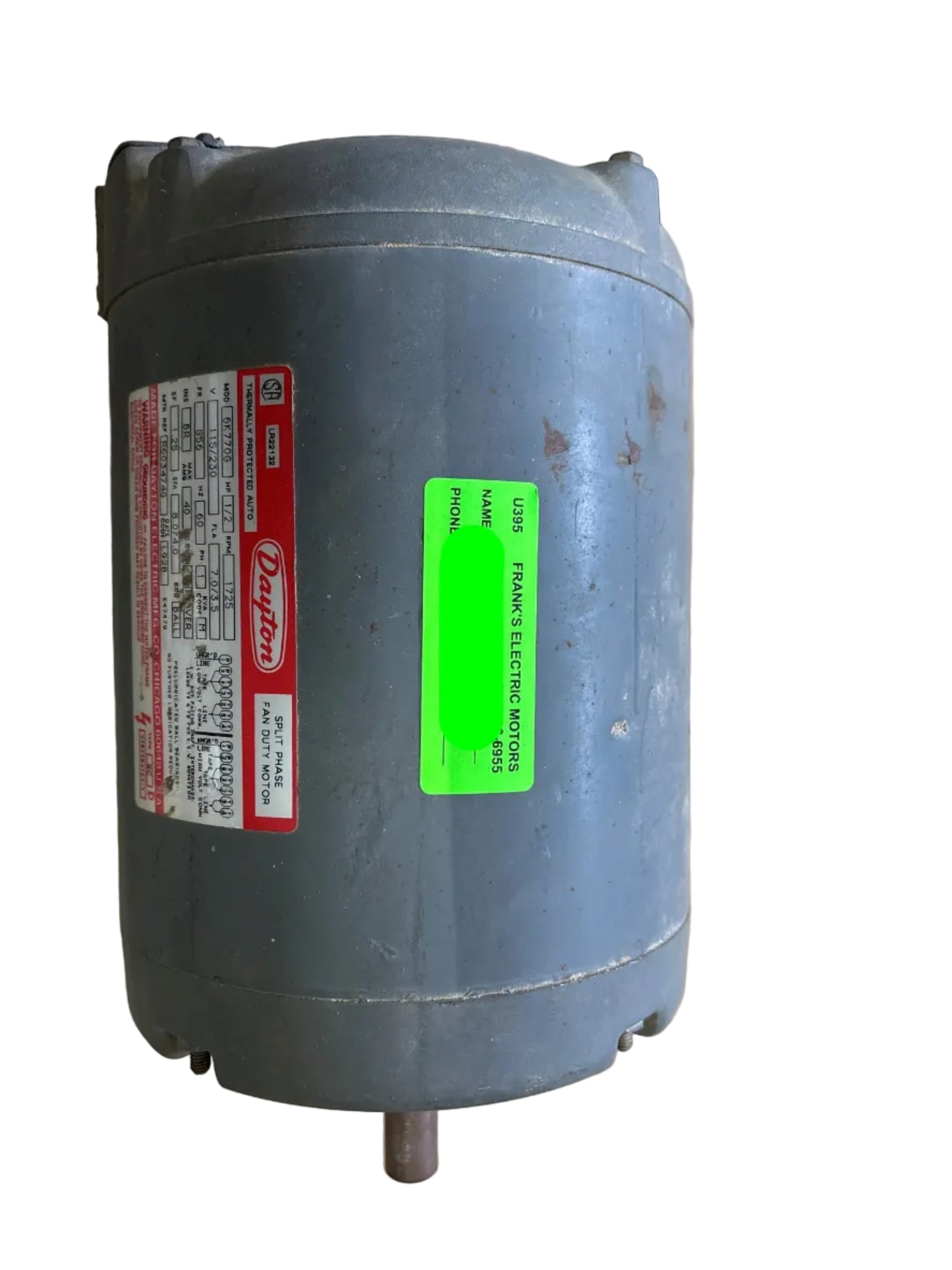 U395 - 1/2HP  115/230V  7.0/3.5AMPS